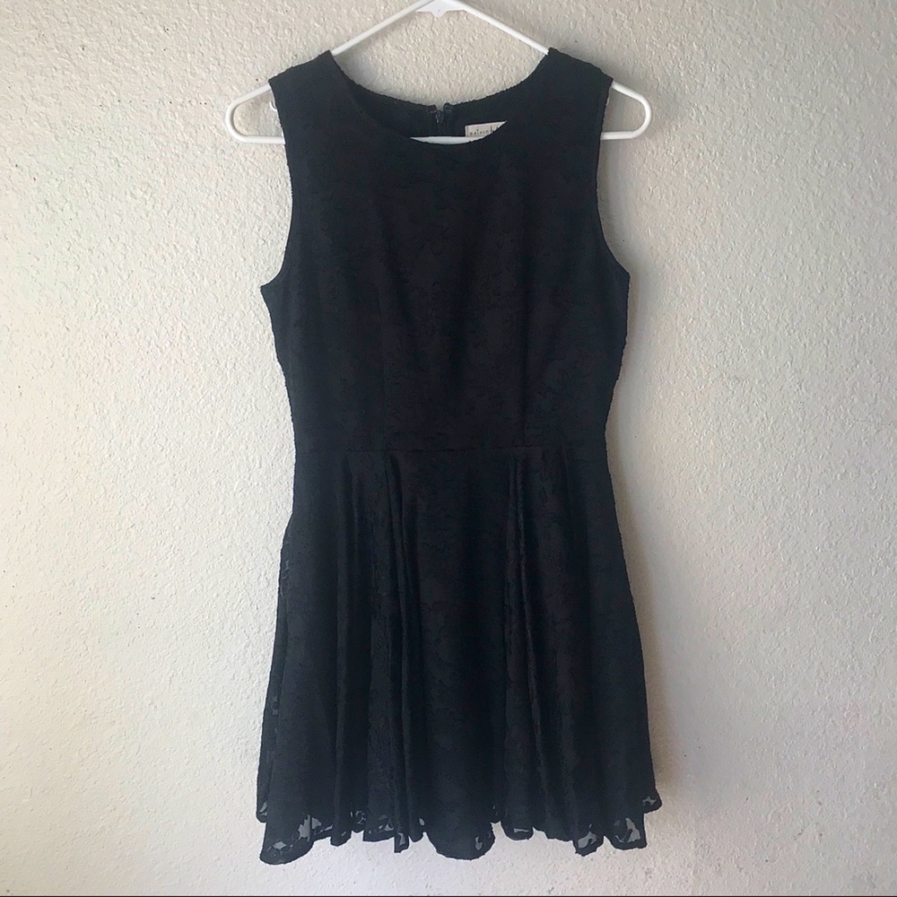 Macys Black Floral Lace Dress